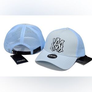 AMIRI Light Blue Mesh Trucker Hat